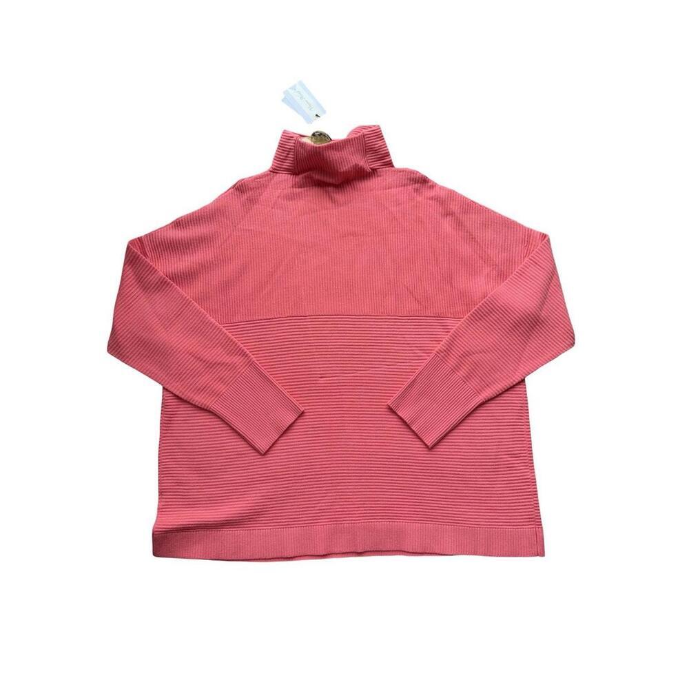 Chelsea and Theodore Viscose Blend Coral Ribb Mock Neck Sweater Womens XL New - Picture 4 of 4
